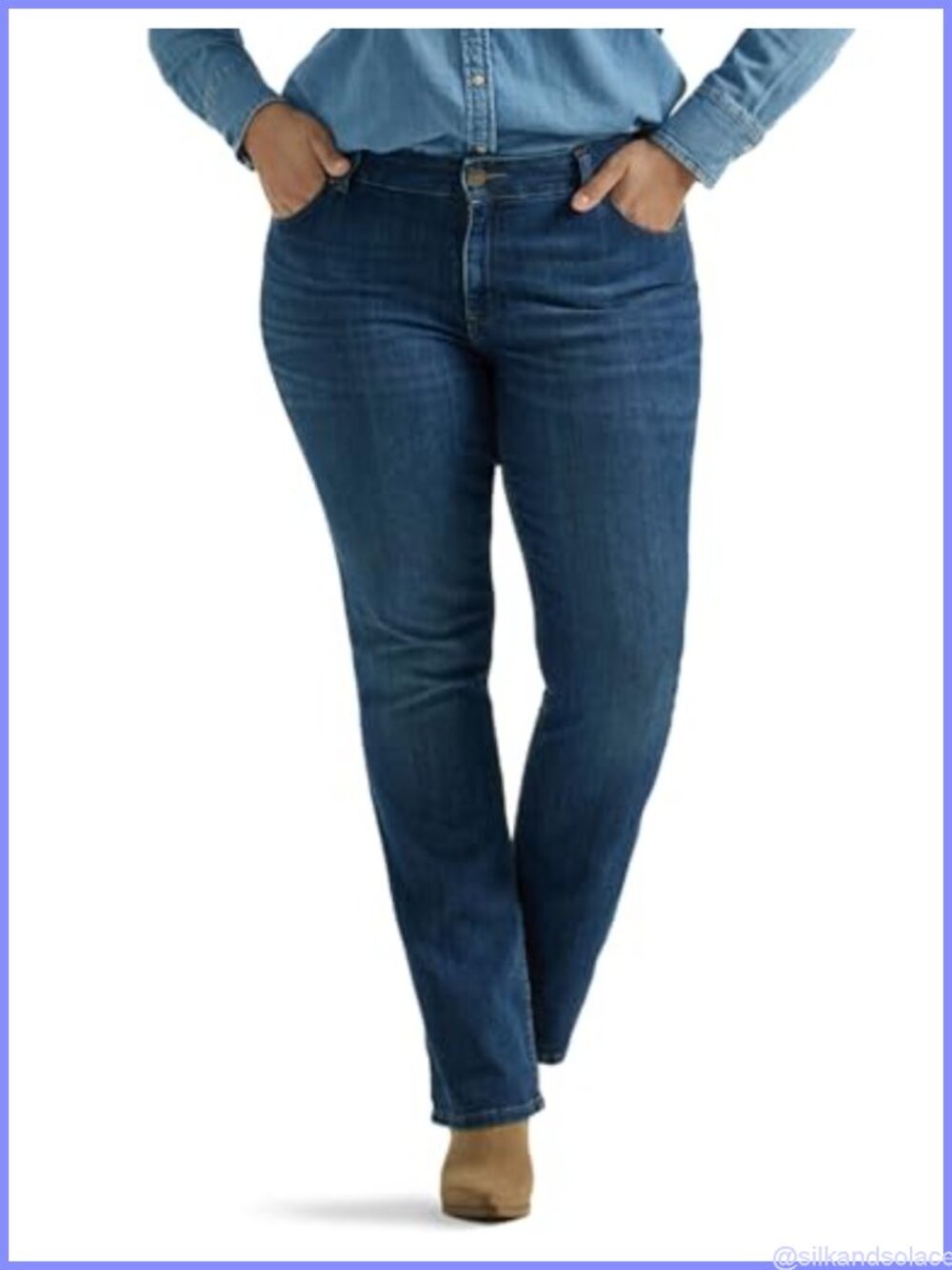 Plus Size Mid Rise Bootcut Jeans Regular Fit Stretch Denim 70% Cotton 32 Inseam